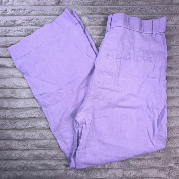 Abercrombie & Fitch Pants Women's‎ Medium Lilac Linen Blend Wide Leg High Waist - Picture 15 of 15